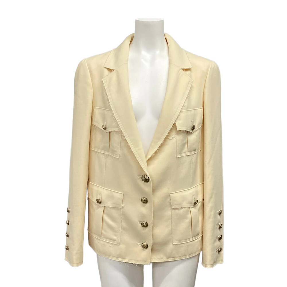 Chanel Cream Outer Fabric] Wool Nylon #341900C15B
